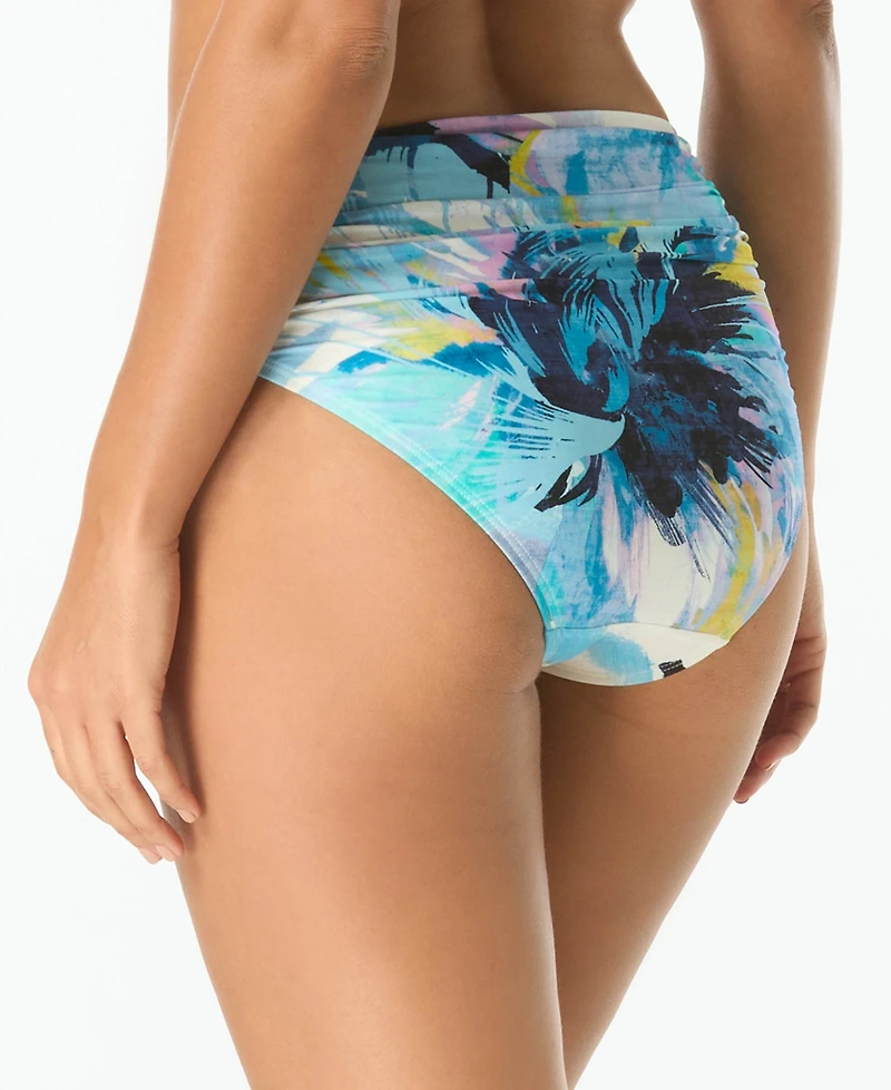 Carmen Marc Valvo Women's High-Waist Shirred Swim Bottoms