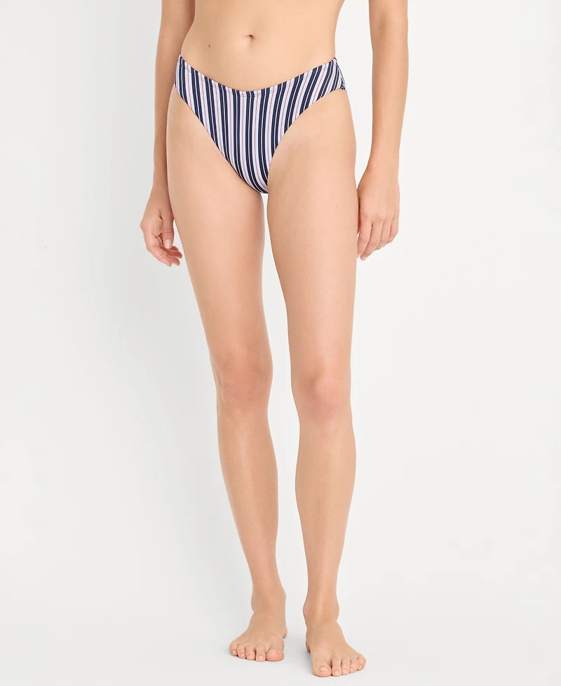 Good American Women's Stripe Matte Swim Bikini Bottoms