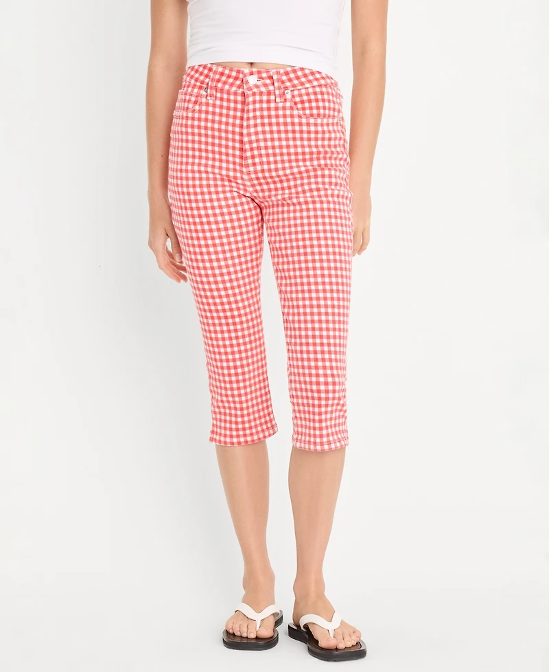 Good American Women's Gingham Capris Pants, Created for Macy's