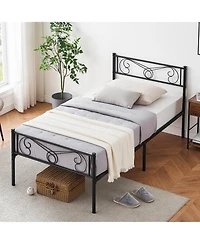 Homfan Bed Frame with Adjustable Headboard