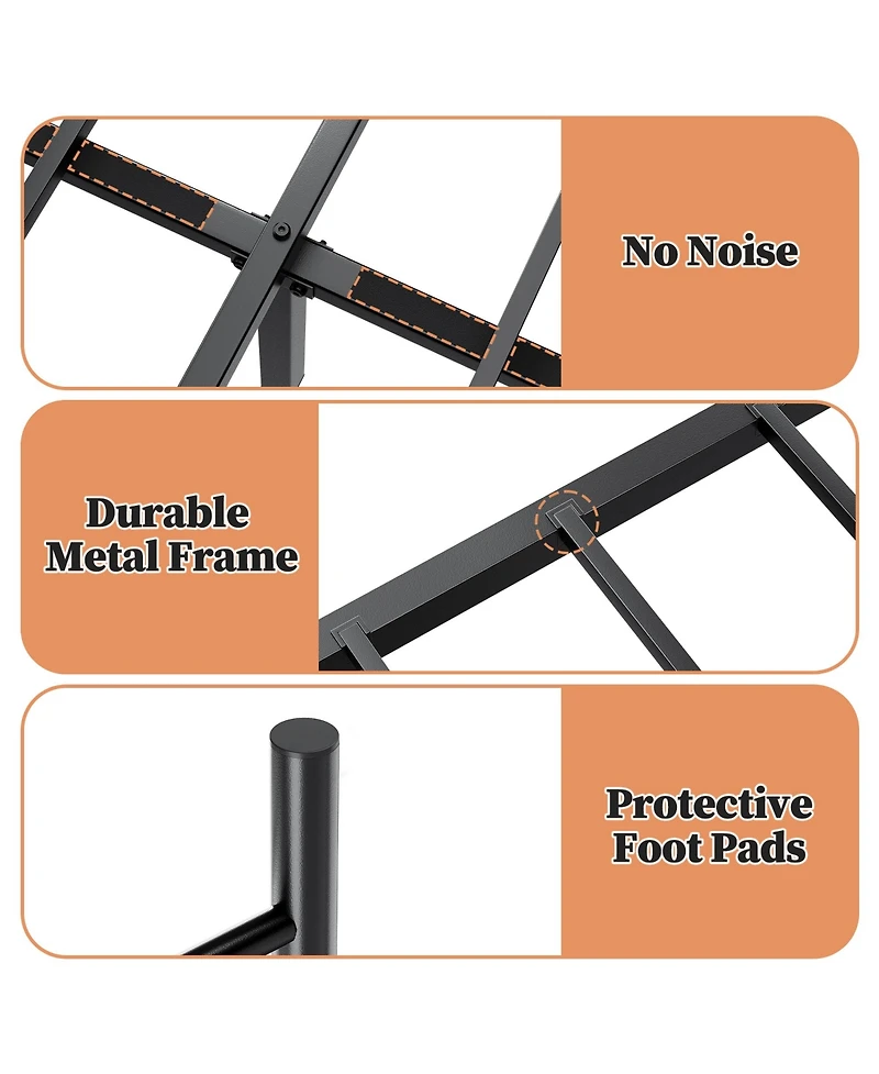 Homfan Sturdy Metal Platform Bed Frame with Headboard