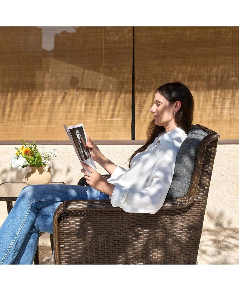 Tribesigns Outdoor Wicker Swivel Chair, Patio Rattan Rocking Chair with Cushions, 360 Degree Swivel Patio Chair