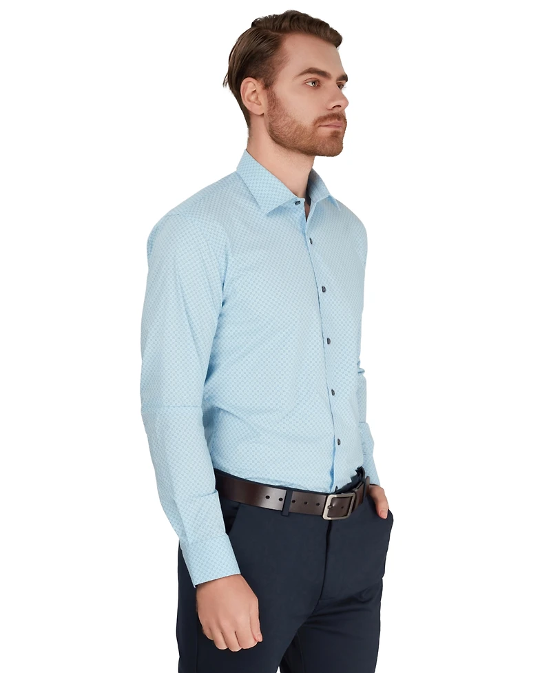Alfani Men's Geometric Print Slim-Fit Dress Shirt, Macy's Exclusive