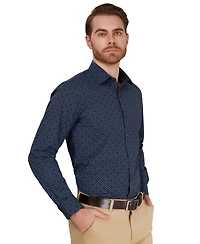 Alfani Men's Slim-Fit Geometric Print Dress Shirt, Macy's Exclusive