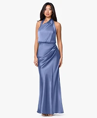 Betsy & Adam Women's Long Charm Halter Neck Dress