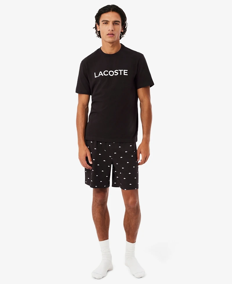 Lacoste Men's Crewneck T-Shirt and Pajama Shorts, 2-Piece Set
