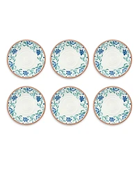 Abode Homewares Rio Turquoise Floral Melamine Dinner Plates, Set Of 6