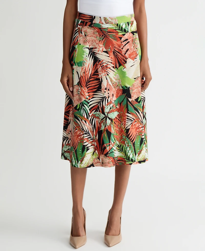 Kasper Women's Printed Pull-On Midi Skirt