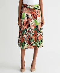 Kasper Women's Printed Pull-On Midi Skirt