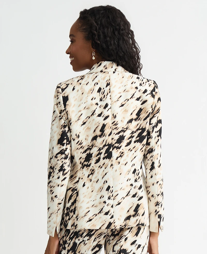 Kasper Women's Animal-Print One-Button Blazer