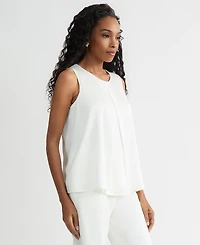 Kasper Women's Sleeveless Pleated Satin Top