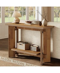 Tribesigns 41 Inches Rustic Sofa Console Table with Storage Shelf, 2-Tier