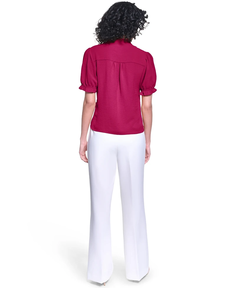 Karl Lagerfeld Paris Women's V-Neck Short-Sleeve Top
