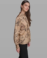 Karl Lagerfeld Paris Women's Mock Neck Top