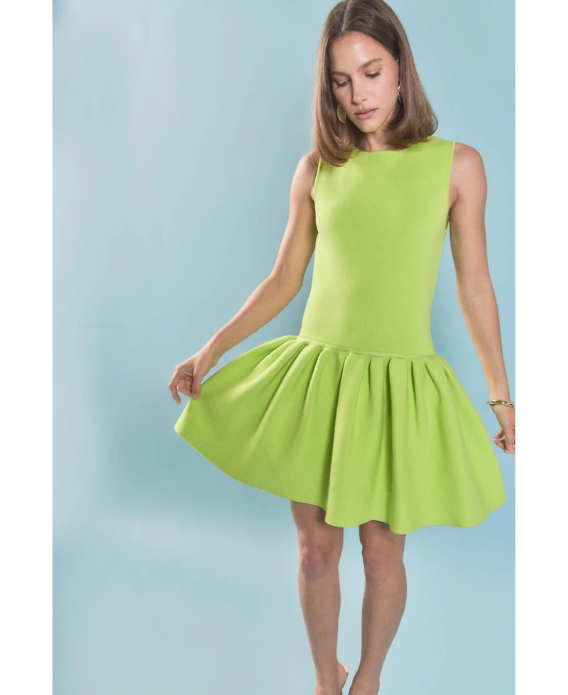 English Factory Women's Peplum Sleeveless Knit Dress