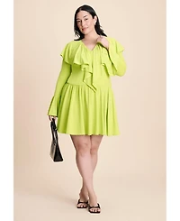 Eloquii Women's Flounce Mini Dress