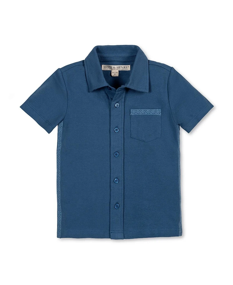 Hope and Henry Toddler Boys' Organic Short Sleeve Pique Shirt
