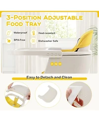 Gouun Baby 3-in-1 Convertible Wooden High Chair with Adjustable Tray and 5-Point Harness