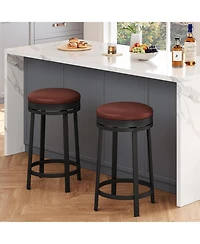 gaomon Dining Chair Swivel Bar Stool Set of 2 24.4 inch Counter Height Bar Stool for Kitchen Dining Room