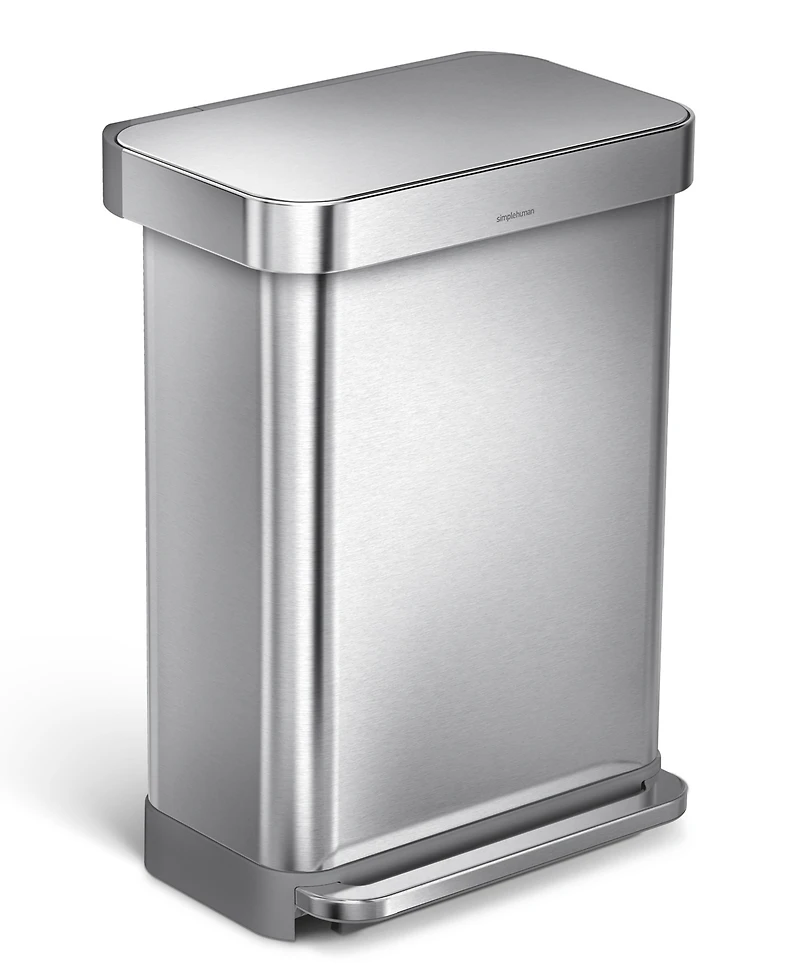 Simplehuman 55 Liter Rectangular Kitchen Trash Can with Liner Pocket