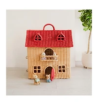 Momiji Amy Handcrafted Rattan Dollhouse Tote with Top Handle - Wicker