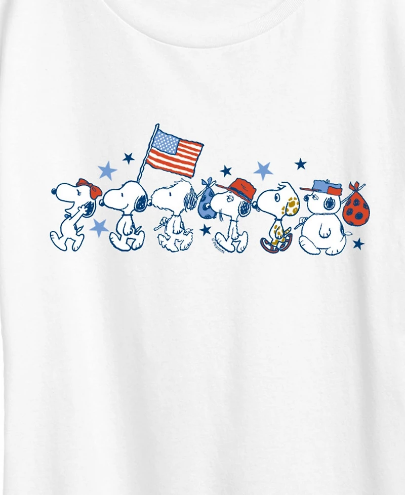 Hybrid Apparel Plus Peanuts Snoopy Sibs Americana Short-Sleeve Graphic T-Shirt