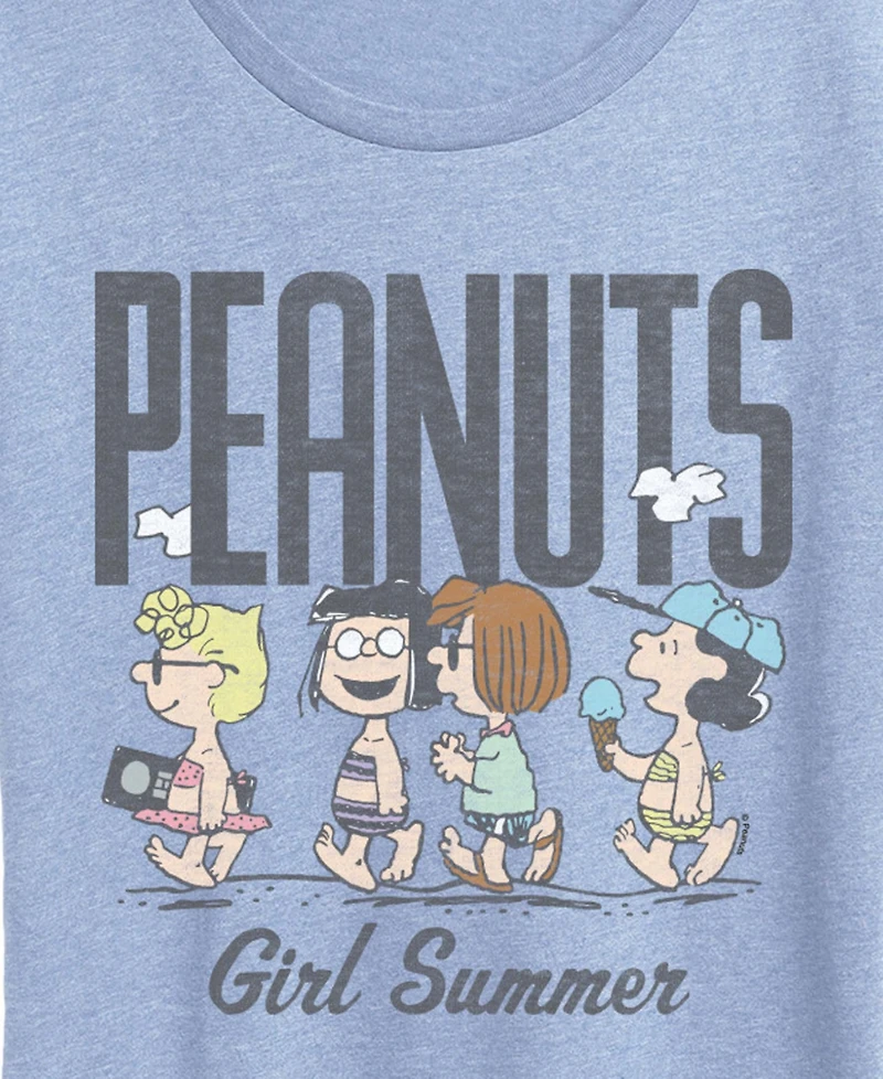 Hybrid Apparel Plus Peanuts Girl Summer Sally Marcie Lucy Pattie Short-Sleeve Graphic T-Shirt