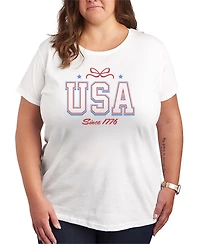 Hybrid Apparel Plus Instant Message Usa Bow Short-Sleeve Graphic T-Shirt