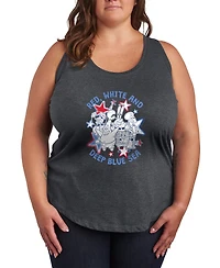 Hybrid Apparel Plus Size SpongeBob Square Pants Red White Deep Blue Sea Racerback Graphic Tank Top