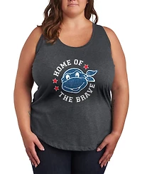 Hybrid Apparel Plus Size Teenage Mutant Ninja Turtles Born Raised Usa Racerback Graphic Tank Top