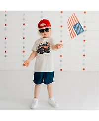Sweet Wink Little Boys American Monster Truck Short Sleeve T-Shirt