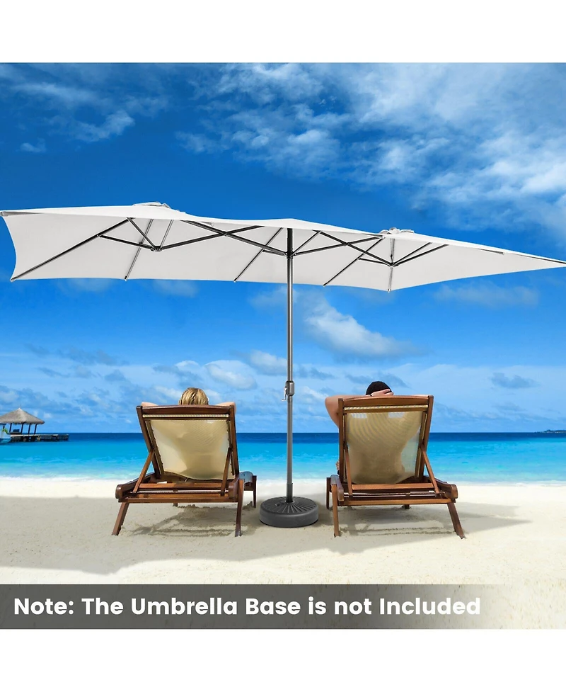 Gouun 15 ft Double-Sided Patio Umbrella with Crank Handle, Vented Tops