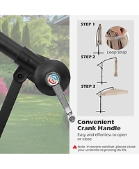 Gouun 10 ft Patio Cantilever Umbrella with Protective Cover, Tilt and Ruffled Edge