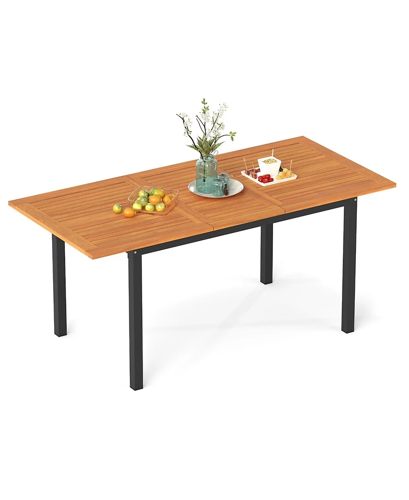 Gouun Extendable Acacia Wood Dining Table for 4-8