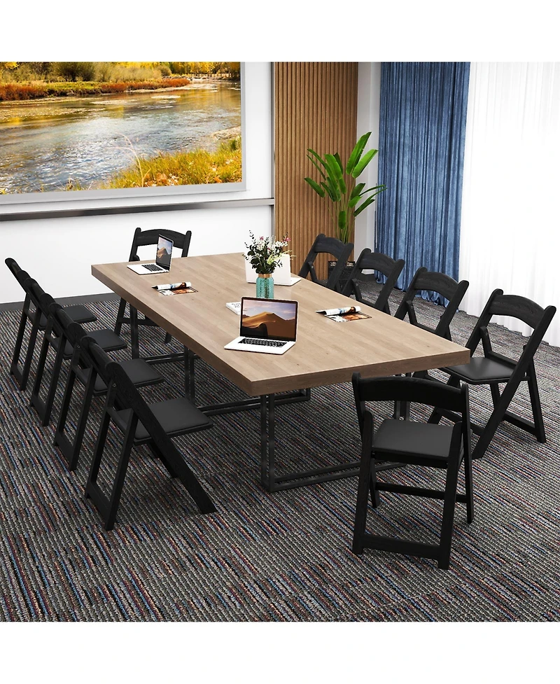 Gouun Resin Folding Chairs Set of 4 with Padded Seats
