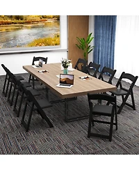 Gouun Resin Folding Chairs Set of 4 with Padded Seats