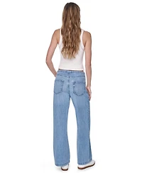 Dkny Jeans Petite Mid Rise Flowy Relaxed Fit Straight Pants