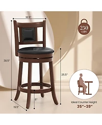 Gymax 25.5'' Swivel Bar Stool Set of 2 Counter Height Bar Stools Armless Chairs for Pub