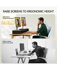 Gnuadz Dual Monitor Stand Riser Adjustable Desktop Organizer