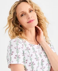 Style & Co Petite Printed Short-Sleeve Scoop-Neck Top, Macy's Exclusive