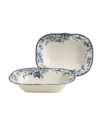 222 Fifth Adelaide Blue Serving Bowls, Set of 2