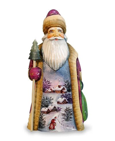 G.DeBrekht Woodcarved First Light Santa Figurine