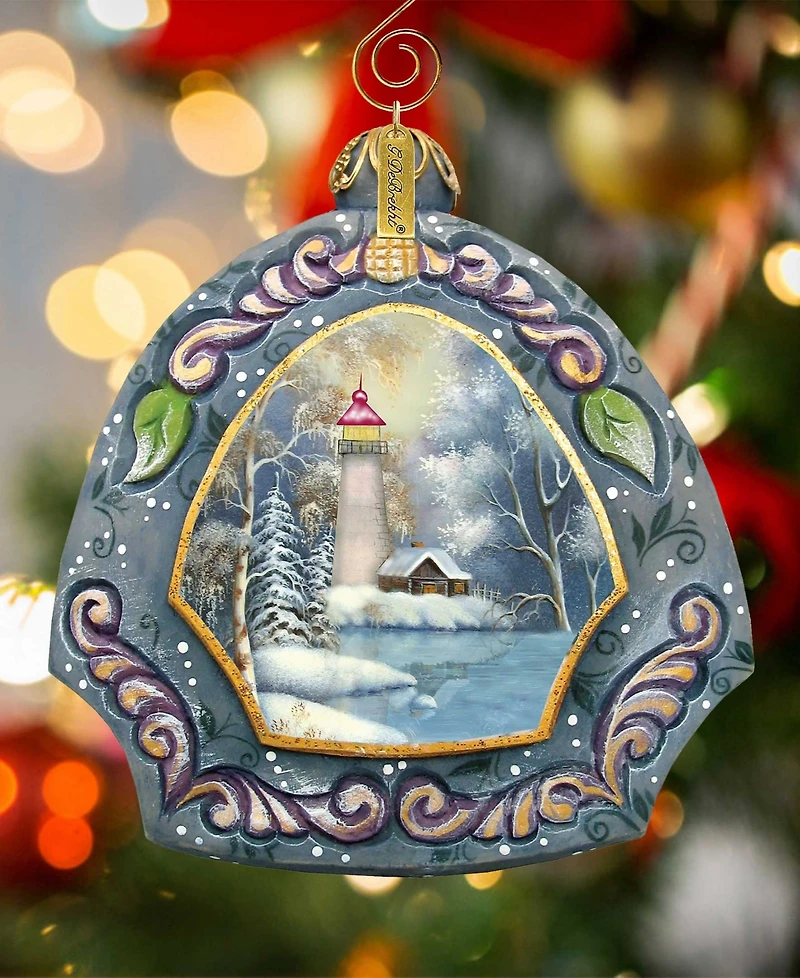 G.DeBrekht Hand Painted Scenic Ornament Harbor Light