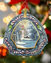 G.DeBrekht Hand Painted Scenic Ornament Harbor Light