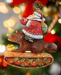 G.DeBrekht Santa on Raccoon Ornament