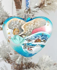G.DeBrekht Angel Hart Glass Ornament