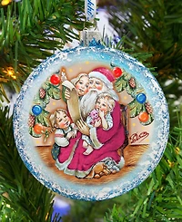 G.DeBrekht Santa List Circle Glass Ornament