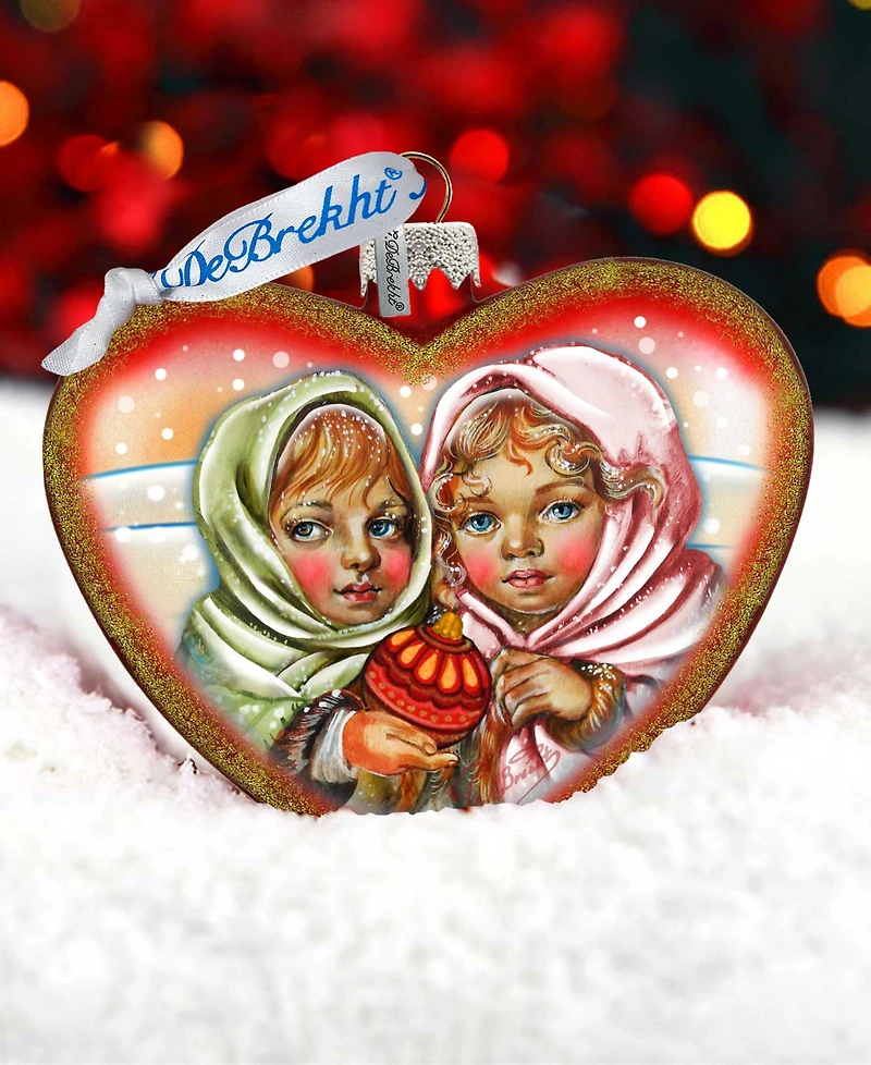 G.DeBrekht Remembering Friends Hart Glass Ornament