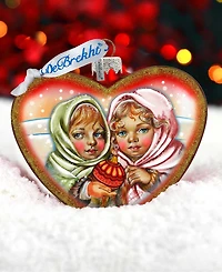 G.DeBrekht Remembering Friends Hart Glass Ornament