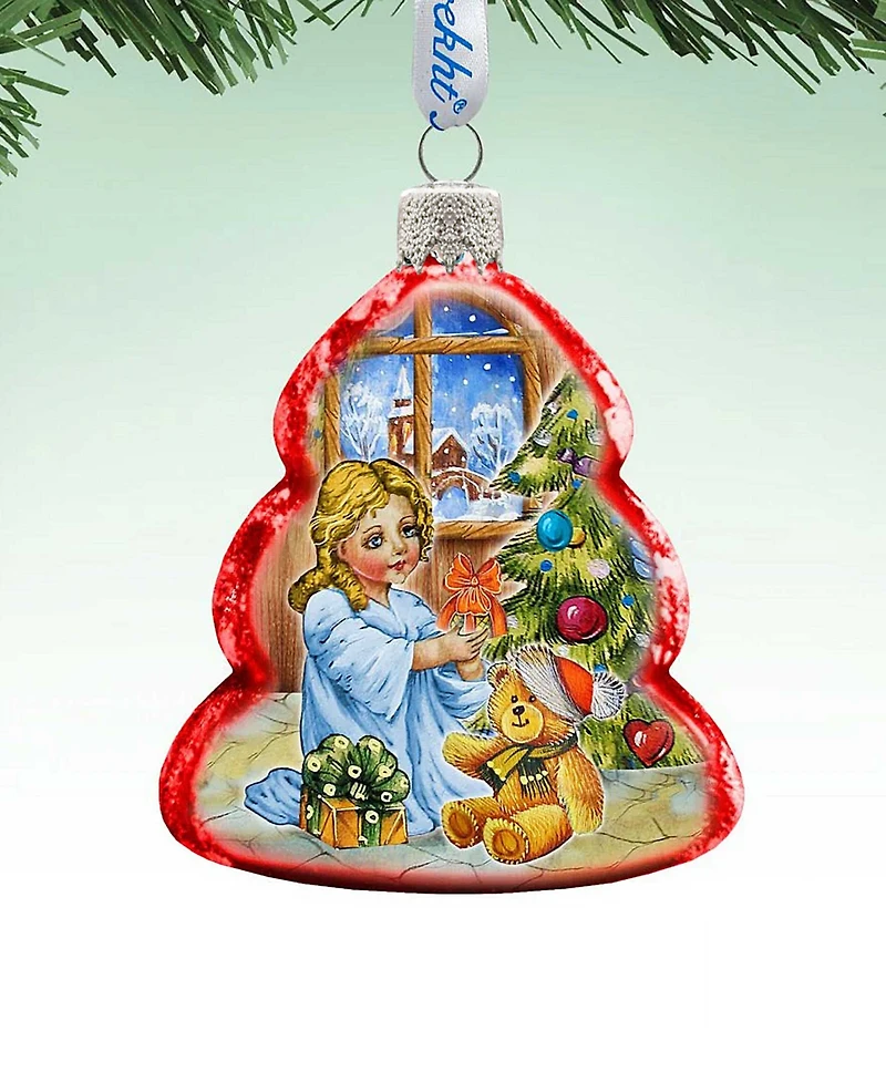 G.DeBrekht Nativity Santa Angel Glass Ornament